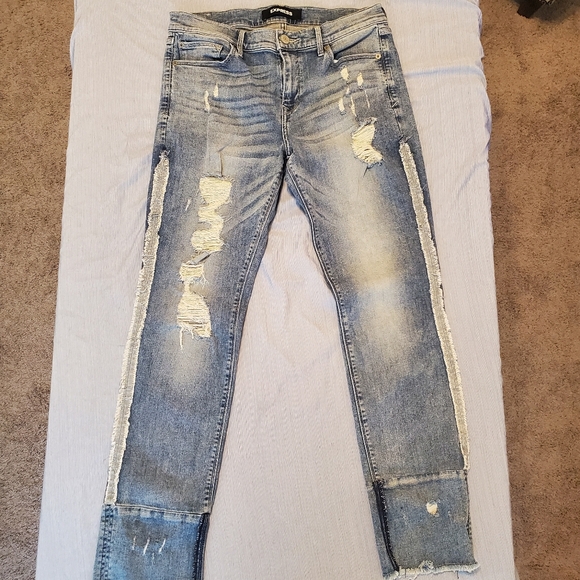 Express Torn Blue Jeans - Picture 1 of 9